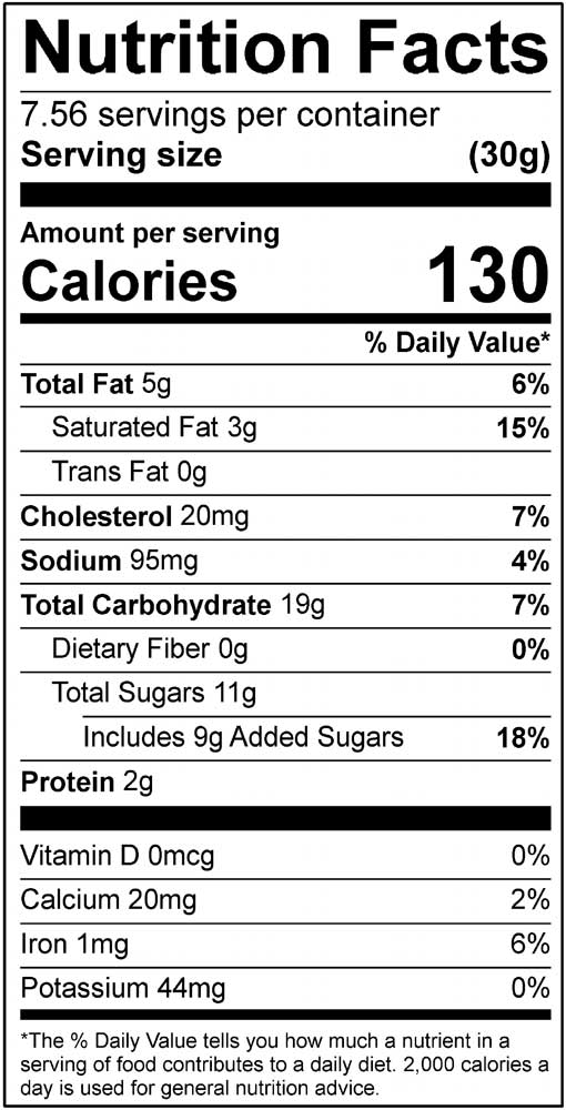 Nutritional Info Caramel Oreo Cookie