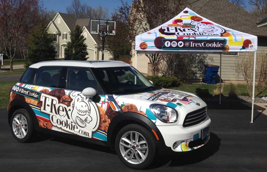 Trex Cookie Car Wrap and Tent