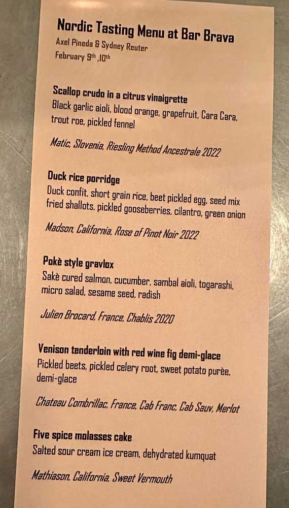 Nordic Tasting Menu at Bar Brava